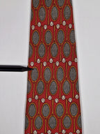 Hermès silk tie red tennis pattern 546 IA