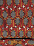 Hermès silk tie red tennis pattern 546 IA