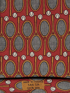 Hermès silk tie red tennis pattern 546 IA
