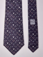 Hermés gray silk tie animals 5472 FA tie