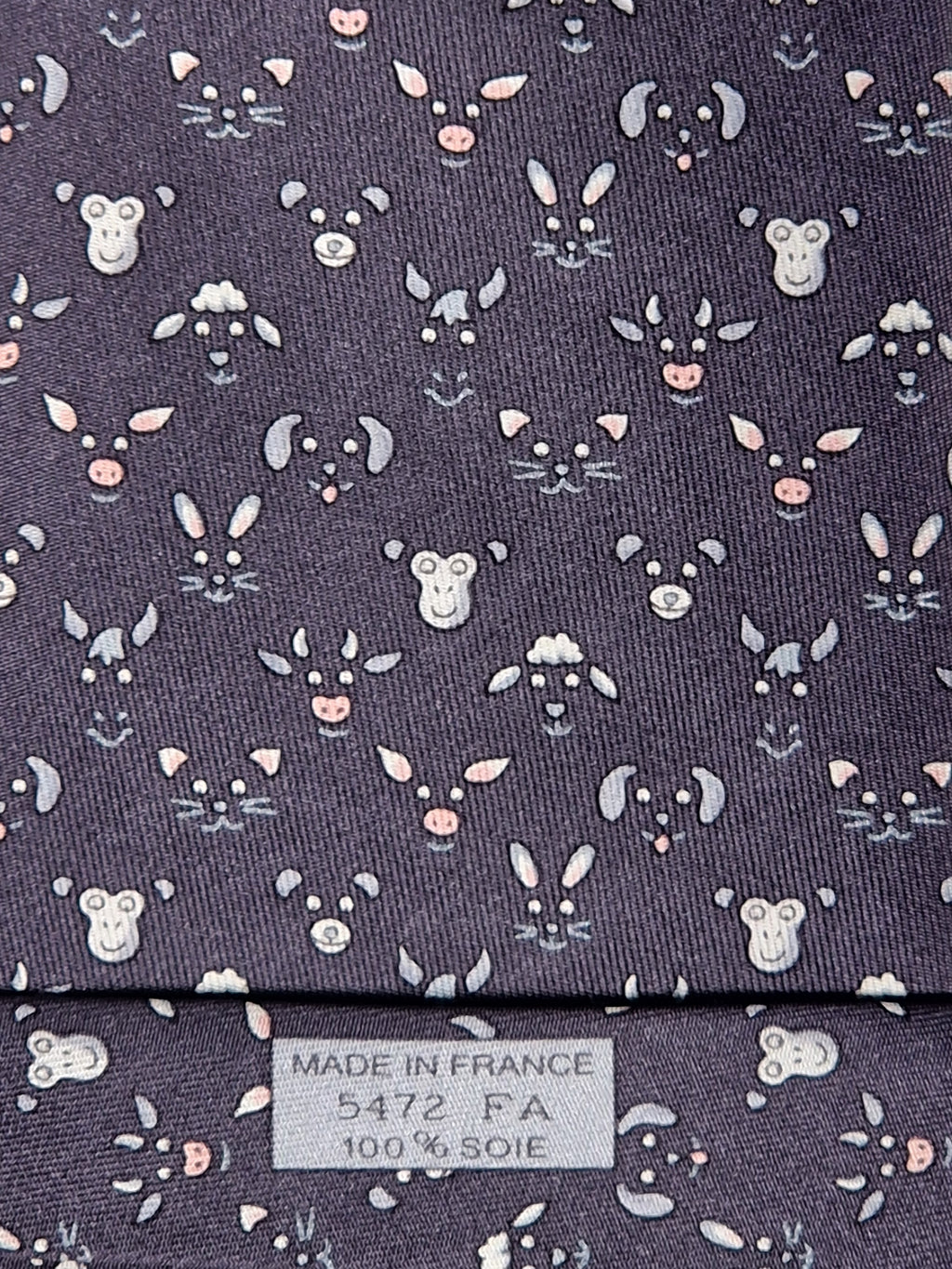 Hermés gray silk tie animals 5472 FA tie