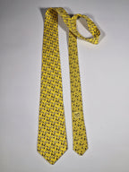 005476 Hermès tie yellow whimsical bear pattern 5476 FA