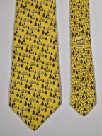 005476 Hermès tie yellow whimsical bear pattern 5476 FA