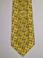 005476 Hermès tie yellow whimsical bear pattern 5476 FA