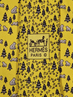 005476 Hermès tie yellow whimsical bear pattern 5476 FA