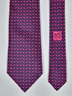 Hermés black and purple silk tie 5490 UA with box