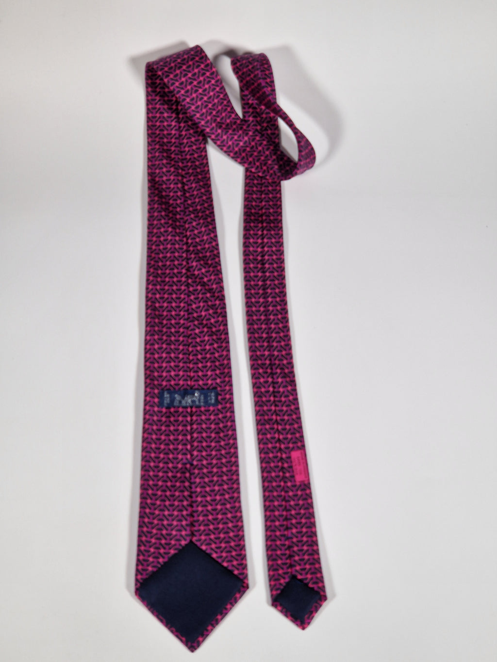 Hermés black and purple silk tie 5490 UA with box