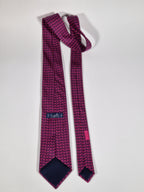 Hermés black and purple silk tie 5490 UA with box