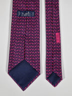 Hermés black and purple silk tie 5490 UA with box