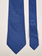 005502 Hermès tie blue maze pattern 5502 UA