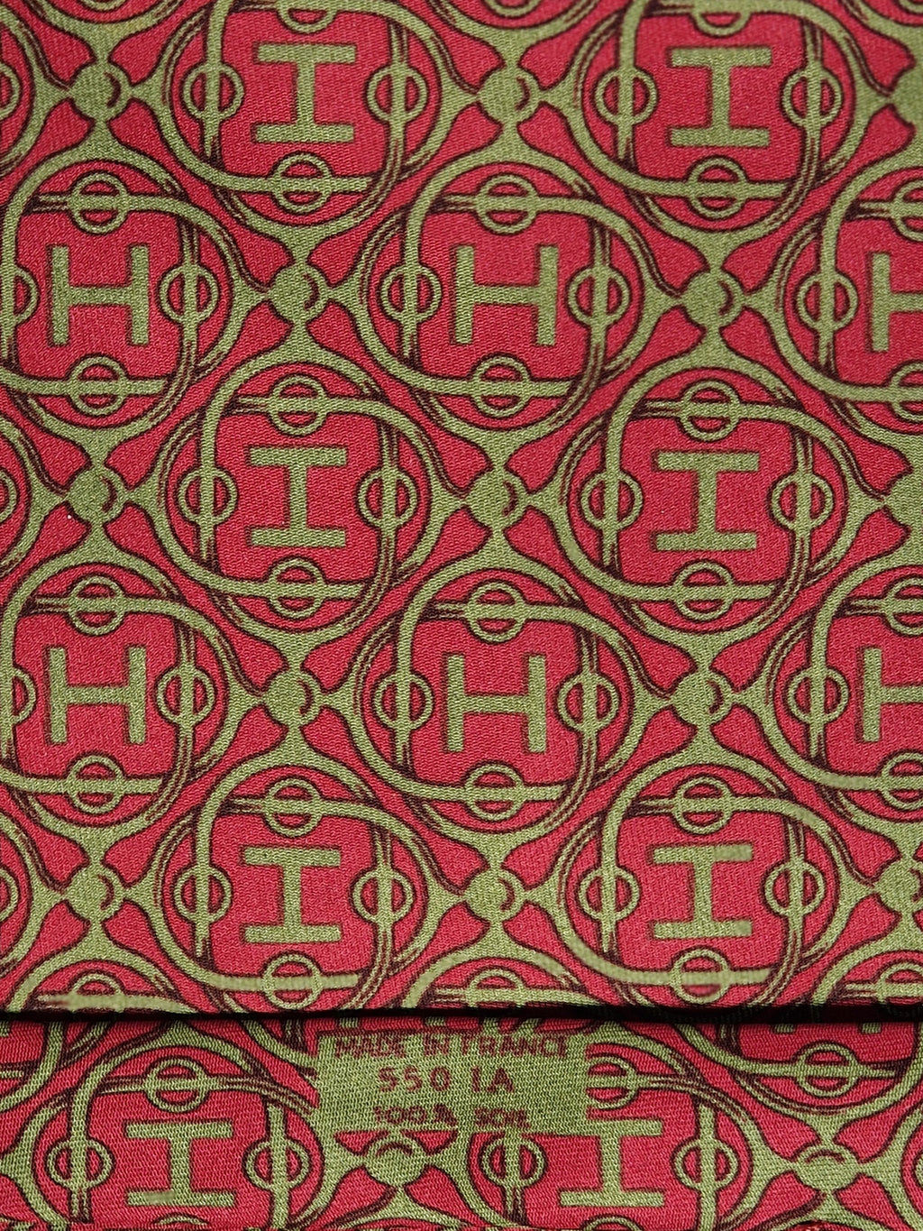 Hermés wide vintage silk tie H pattern red 550 IA
