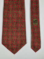 Hermés wide vintage silk tie H pattern red 550 IA
