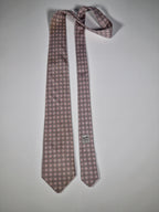 Hermès silk tie pink equestrian pattern 5529 UA
