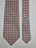 Hermès silk tie pink equestrian pattern 5529 UA