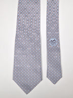 Hermès silk tie blue cat and mice whimsical pattern 5542 UA