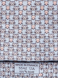 Hermès silk tie blue cat and mice whimsical pattern 5542 UA