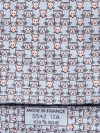 Hermès silk tie blue cat and mice whimsical pattern 5542 UA