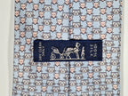 Hermès silk tie blue cat and mice whimsical pattern 5542 UA