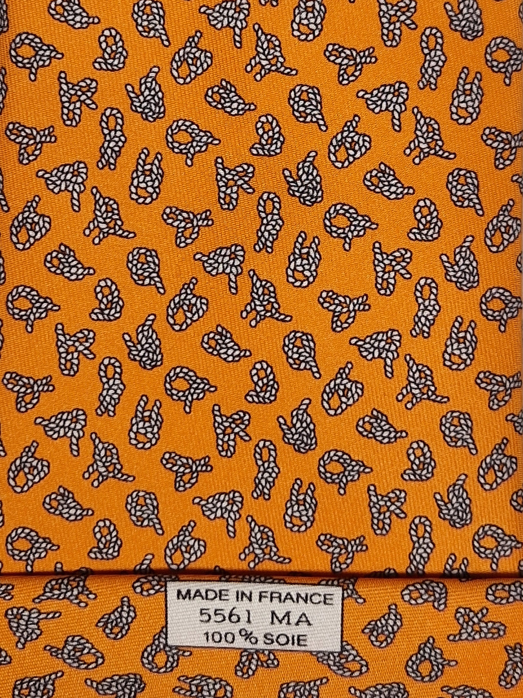 005561 Hermès tie orange knots Hermès 5561 MA tie orange