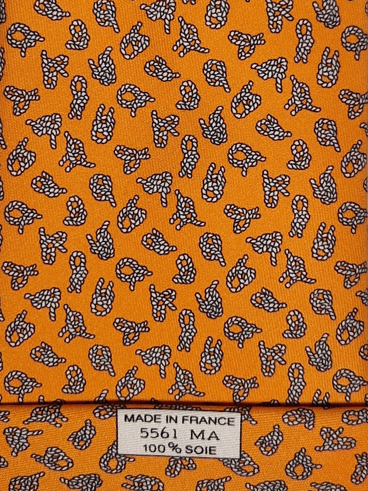 005561 Hermès tie orange knots Hermès 5561 MA tie orange