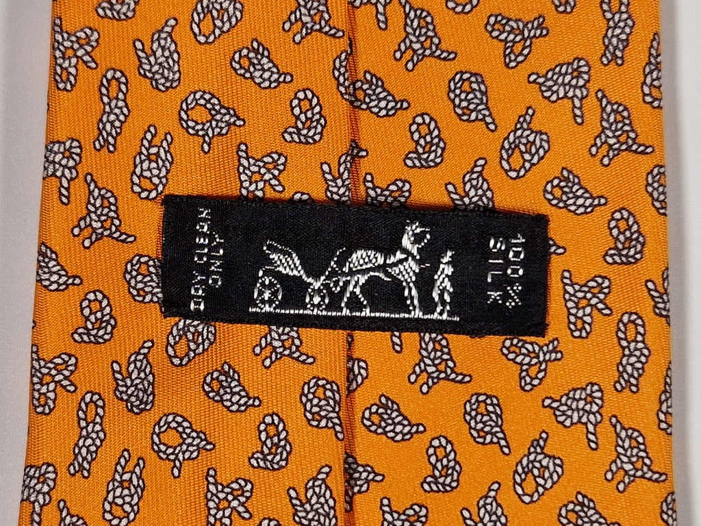 005561 Hermès tie orange knots Hermès 5561 MA tie orange