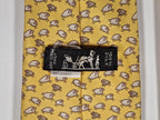 Hermès silk tie yellow sheep whimsical pattern 5563 MA