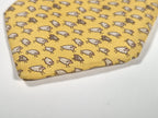 Hermès silk tie yellow sheep whimsical pattern 5563 MA