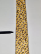 Hermès silk tie yellow sheep whimsical pattern 5563 MA