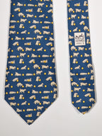 005574 Hermès tie blue playing puppet 5574 MA