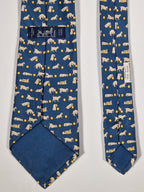 005574 Hermès tie blue playing puppet 5574 MA