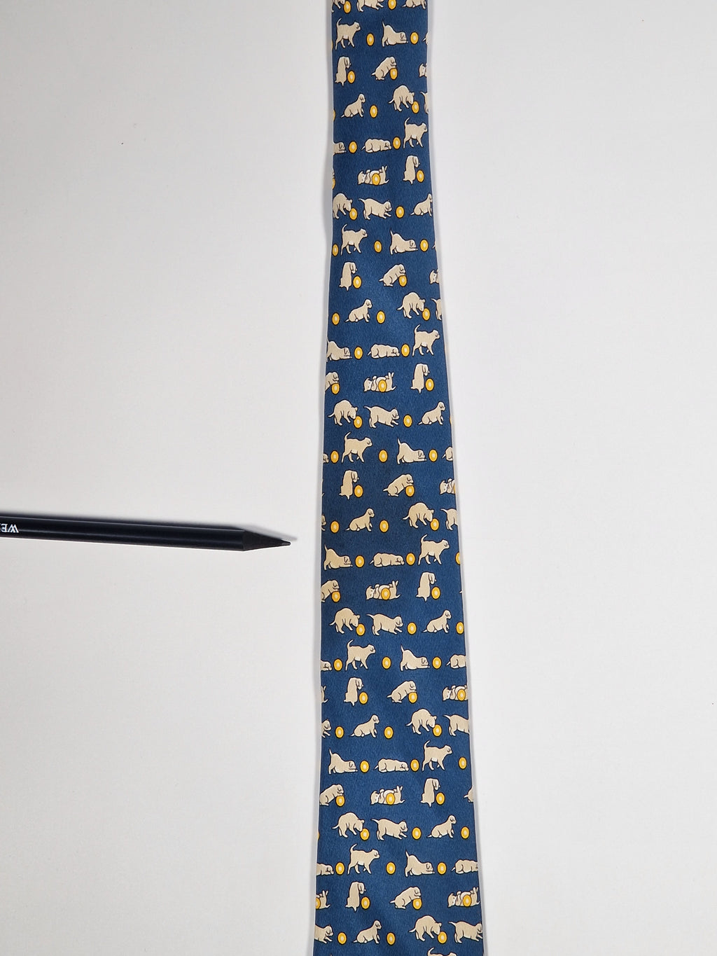 005574 Hermès tie blue playing puppet 5574 MA