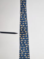 005574 Hermès tie blue playing puppet 5574 MA