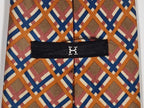 000561 Hermès tie brown chekerd pattern 561 SA