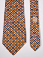 000561 Hermès tie brown chekerd pattern 561 SA