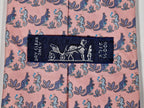 005634 Hermès tie pink whimsical seahorse and kangaroo 5634 EA