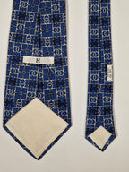000582 Hermès tie blue H pattern 582 SA