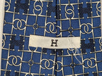 000582 Hermès tie blue H pattern 582 SA