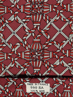 Hermés wide vintage silk tie red 590 SA