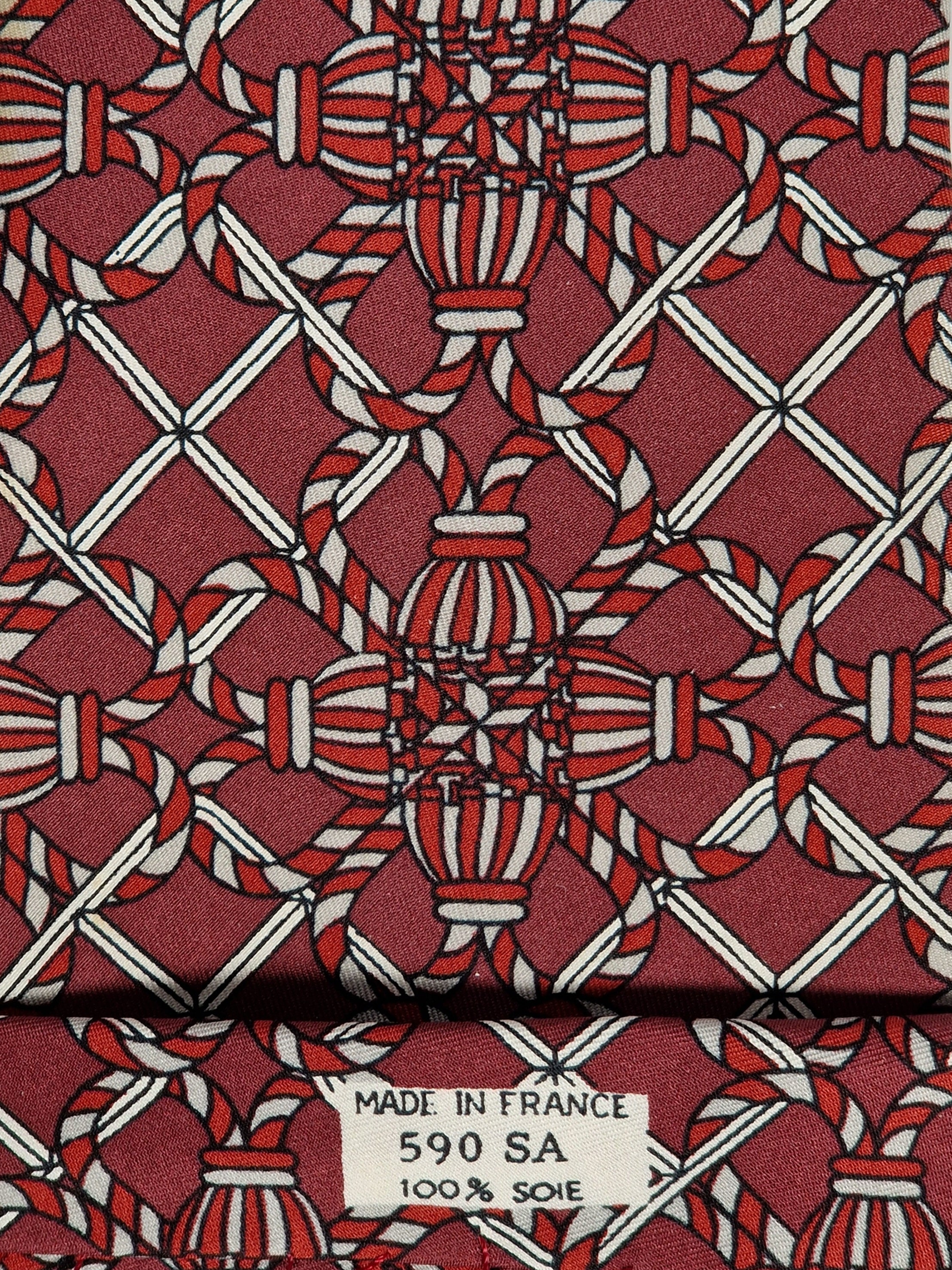 Hermés wide vintage silk tie red 590 SA