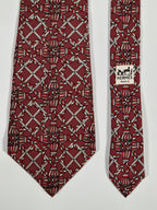 Hermés wide vintage silk tie red 590 SA