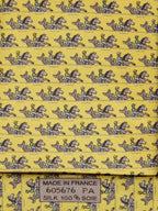 605676 Hermès tie yellow whimsical seahorse and jockey 605676 PA