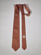 605680 Hermès tie orange H pattern 605680 PA