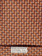 605680 Hermès tie orange H pattern 605680 PA
