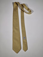 Hermès silk tie yellow octopus and seastar whimsical pattern 605686 PA