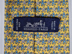 Hermès silk tie yellow octopus and seastar whimsical pattern 605686 PA