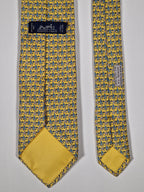 Hermès silk tie yellow octopus and seastar whimsical pattern 605686 PA