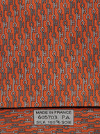 Hermès silk tie orange key pattern "UBS Bank Switzerland" 605703 FA