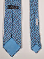605718 Hermès tie blue equestrin pattern 605718 PA