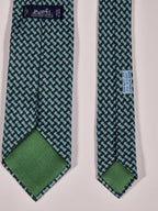 Hermès silk tie Green H pattern 605719 PA