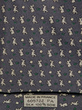 605722 Hermès tie grey whimsical fotball rabbits 605722 PA